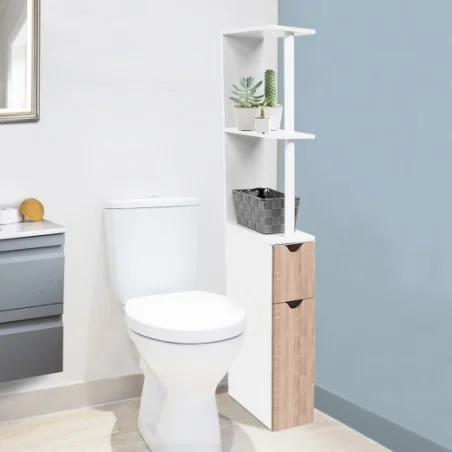 Etagere Wc 2 Portes Bois