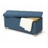 Banquette coffre + Pieds 76Cm bleu canar