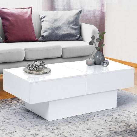 Table Basse Coulissante Blanche