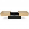 Table Basse Coulissante Bois/Noir