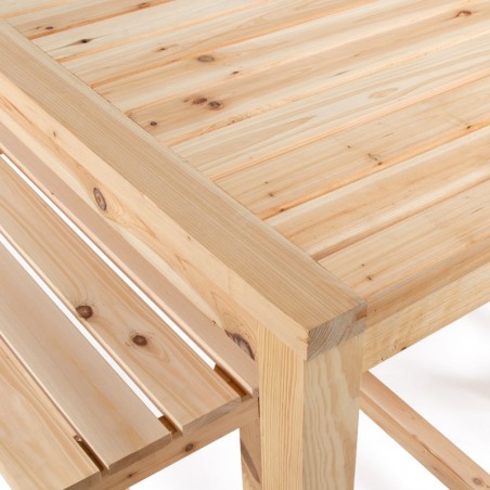 Table De Jardin En Bois 150Cm + 2 Bancs