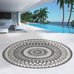 Tapis Ext Rond 150Cm Maori Noir