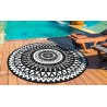 Tapis ext rond 250Cm Maori noir