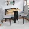 Table console pliable Andy noir/hêtre