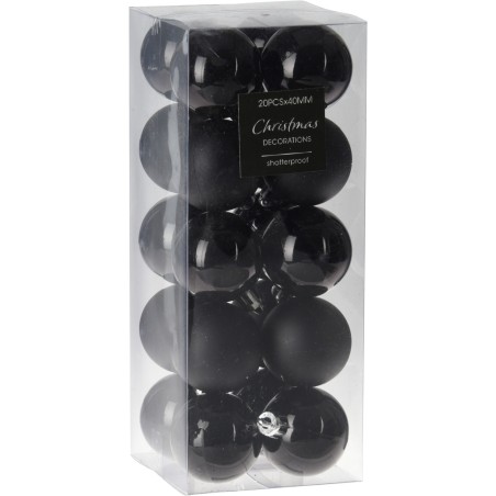 Boules Noel 4Cm X20 Noir