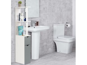 Meuble wc 2 portes gris