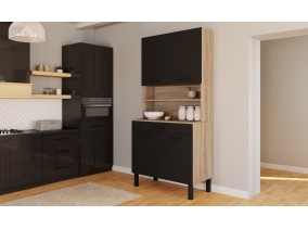 Buffet cuisine Divino 80 cm noir/bois