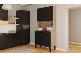 Buffet cuisine Divino 80 cm noir/bois