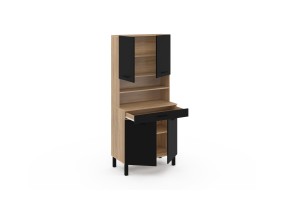 Buffet cuisine Divino 80 cm noir/bois