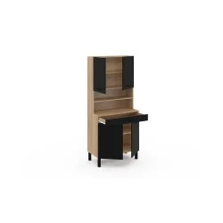 Buffet cuisine Divino 80 cm noir/bois