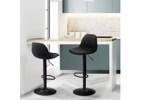 Tabouret Karl noir pied noir X2