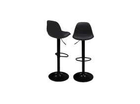 Tabouret Karl noir pied noir X2