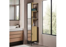 Colonne Sdb Memphis 1 porte + miroir