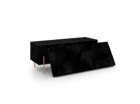 Banquette coffre Loan velours pieds doré