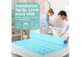 Surmatelas mémoire forme + housse bambou