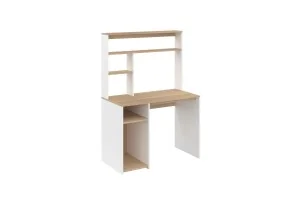 Bureau étagères Danny bois et blanc