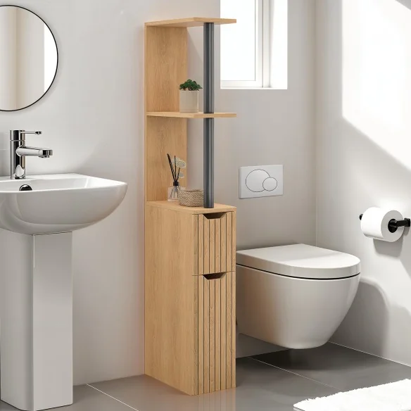 Meuble WC Faustine effet lattes