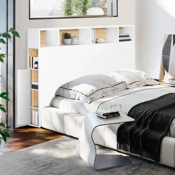 Tête de lit Léo 165cm + rangement bois/b