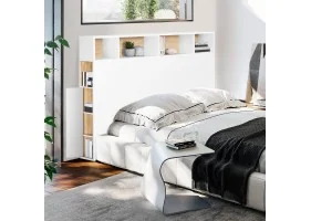 Tête de lit Léo 165cm + rangement bois/b