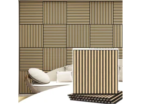 Panneau lattes bois 60x60 cm X4