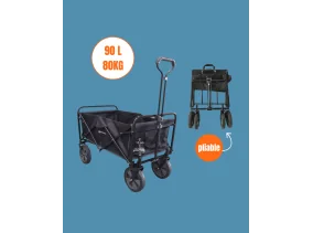 Chariot de transport pliable noir Max 8