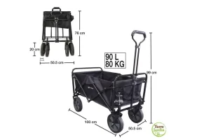 Chariot de transport pliable noir Max 8