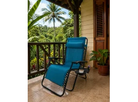 Fauteuil transat pliant bleu