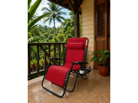 Fauteuil transat pliant rouge