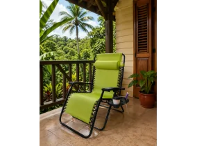 Fauteuil transat pliant anis