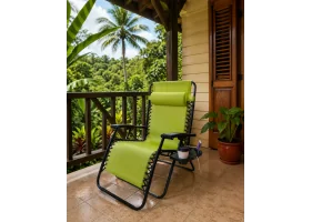 Fauteuil transat pliant anis