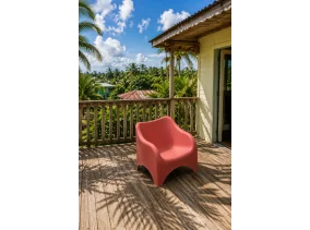 Fauteuil de jardin empilable rose