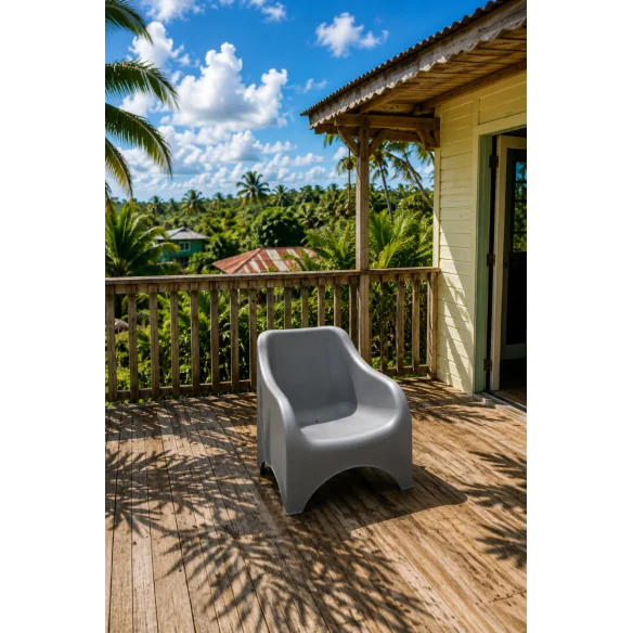 Fauteuil de jardin empilable taupe
