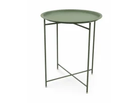 Table d'appoint métal ronde verte