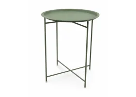 Table d'appoint métal ronde verte