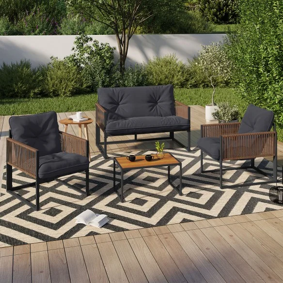 Salon de jardin Ozéa 4 places gris