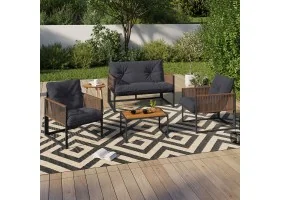 Salon de jardin Ozéa 4 places gris