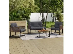 Salon de jardin Ozéa 4 places gris