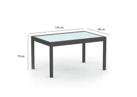 Table extensible verre trempé 135/270cm