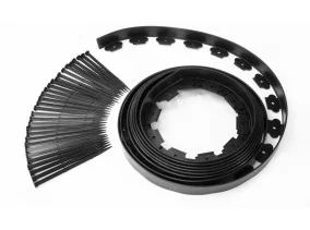 Bordurette plastique noire 10m avec piqu