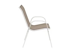 Chaises textilene empilables x4 blc/beig