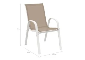 Chaises textilene empilables x4 blc/beig