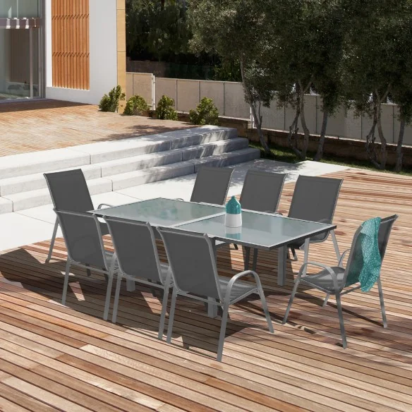 Table extensible verre trempé 90/180cm