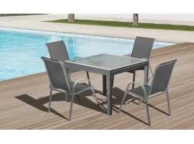 Table extensible verre trempé 90/180cm
