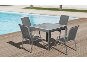 Table extensible verre trempé 90/180cm