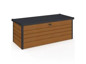 Coffre de rangement métal 600L effet boi