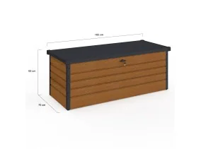 Coffre de rangement métal 600L effet boi