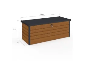 Coffre de rangement métal 600L effet boi