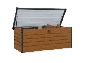 Coffre de rangement métal 600L effet boi