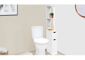 Meuble WC 2 portes blanc