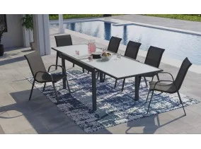 Table extensible verre trempé 135/270cm